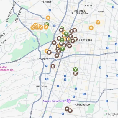 mexico city food and drink google map download